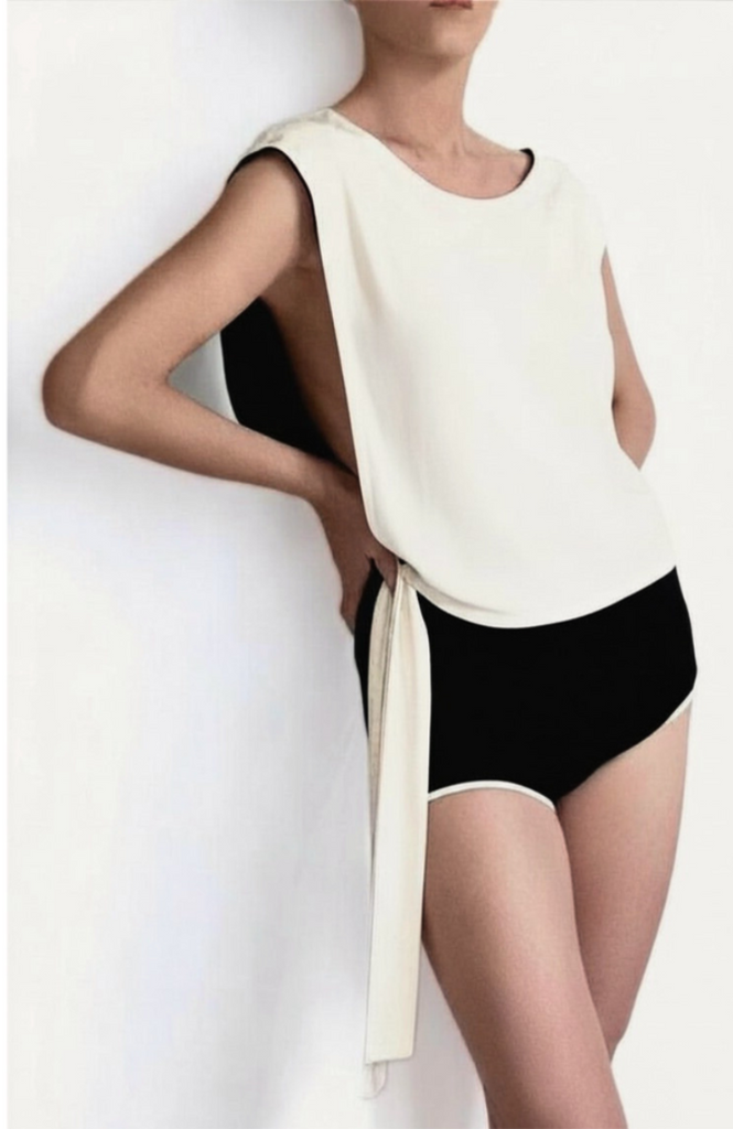 ECHO TOP in 100% SILK REVERSIBLE KNIT JERSEY