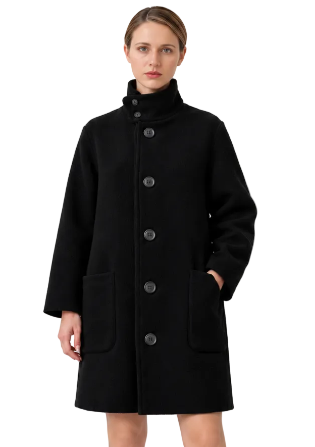 ESME COAT in wool boucle lined in silk