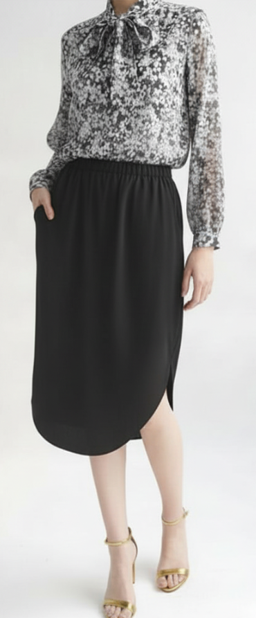 SABINE SKIRT in BLACK SILK