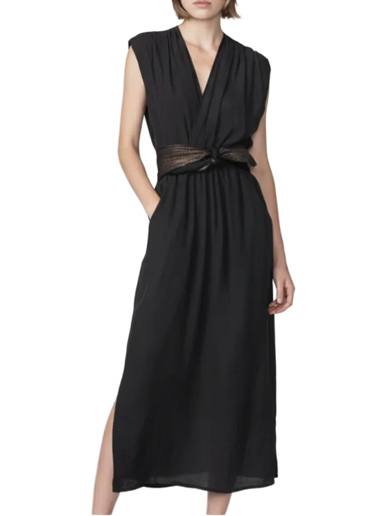 LUCIEN DRESS in BLACK SILK