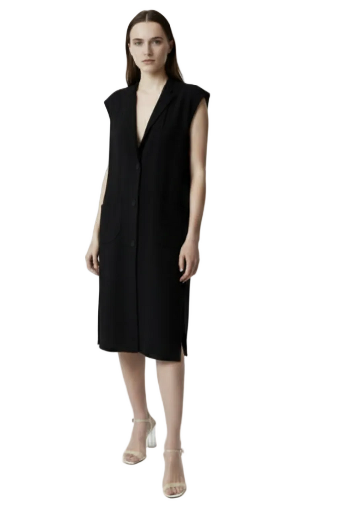 LUCIENNE VEST JACKET in BLACK SILK