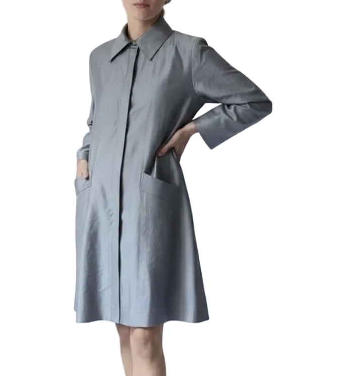 MARTINE JACKET (SILVER BLUE) silk lined cotton