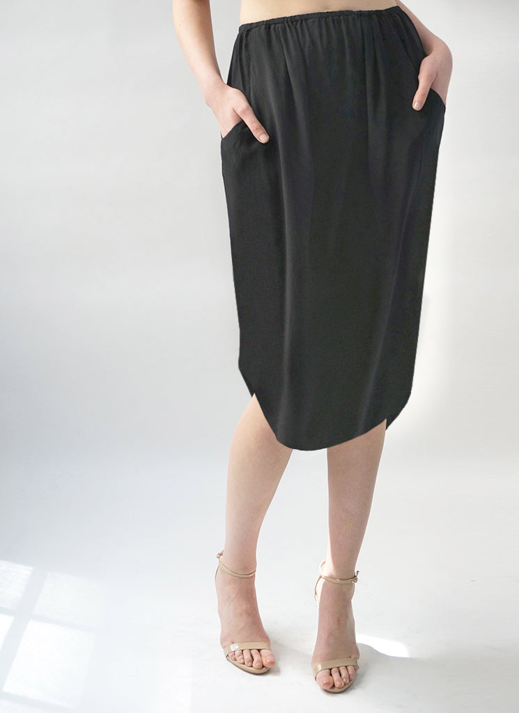 CECILE SKIRT (BLACK, PATINA)
