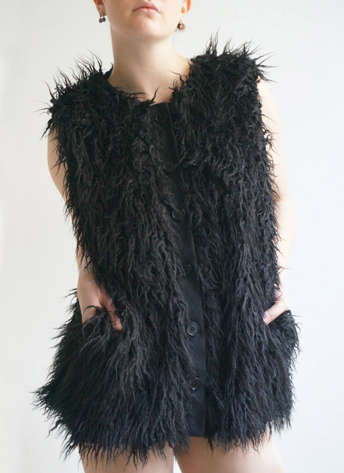 NOIR FUR VEST (WINTERY MIX Sale)