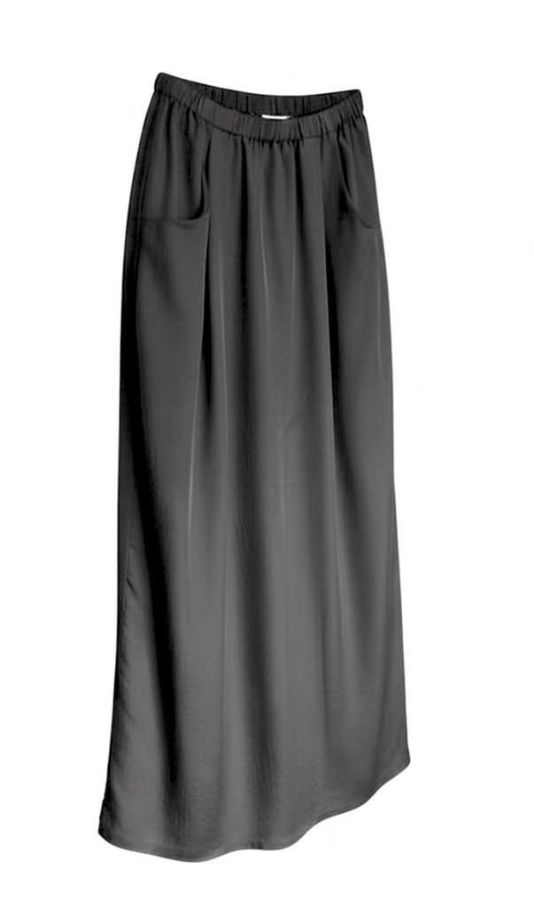 ADORA SKIRT in BLACK DOUBLE SILK CHIFFON and HABOTAI
