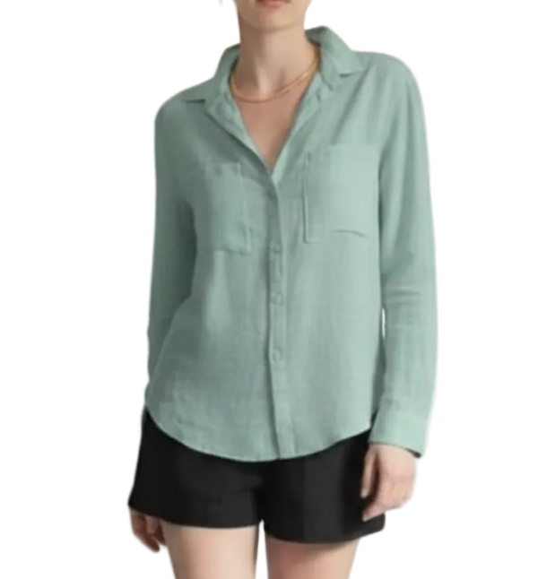 FIORI BLOUSE (SEAGLASS) silk and cotton blend