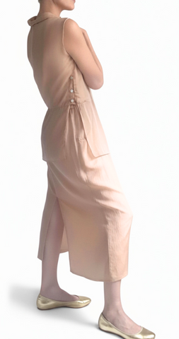 ADORA SKIRT in IRIDESCENT PEARL SILK CHIFFON lined in SILK HABOTAI