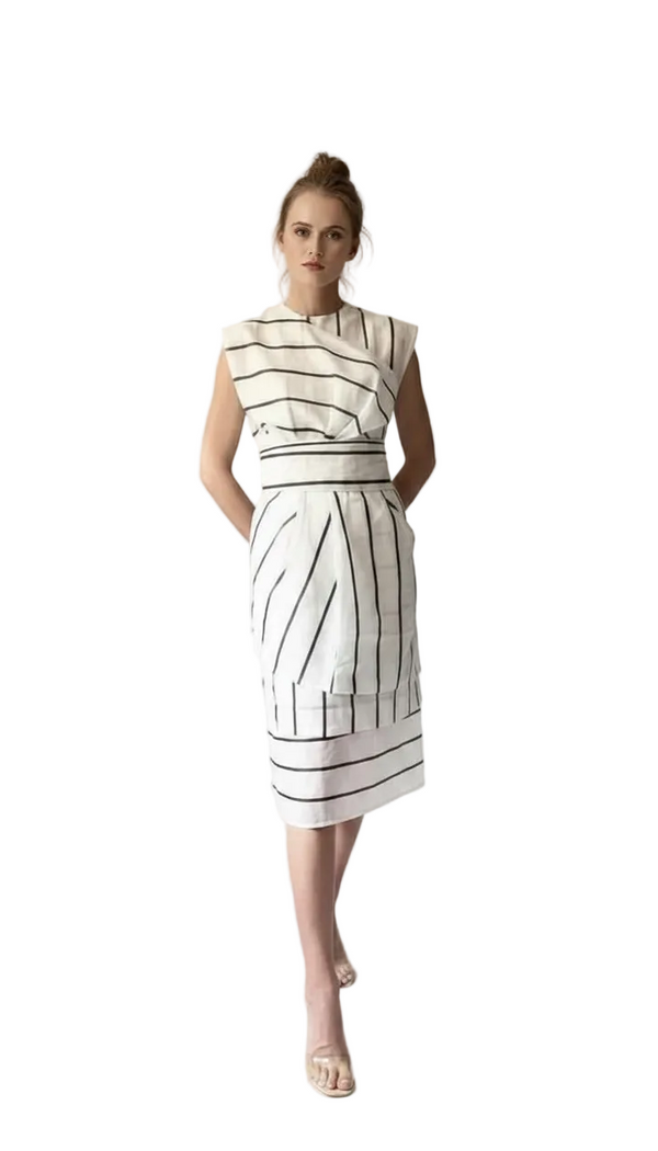 AETHER SILK DRAPED DRESS