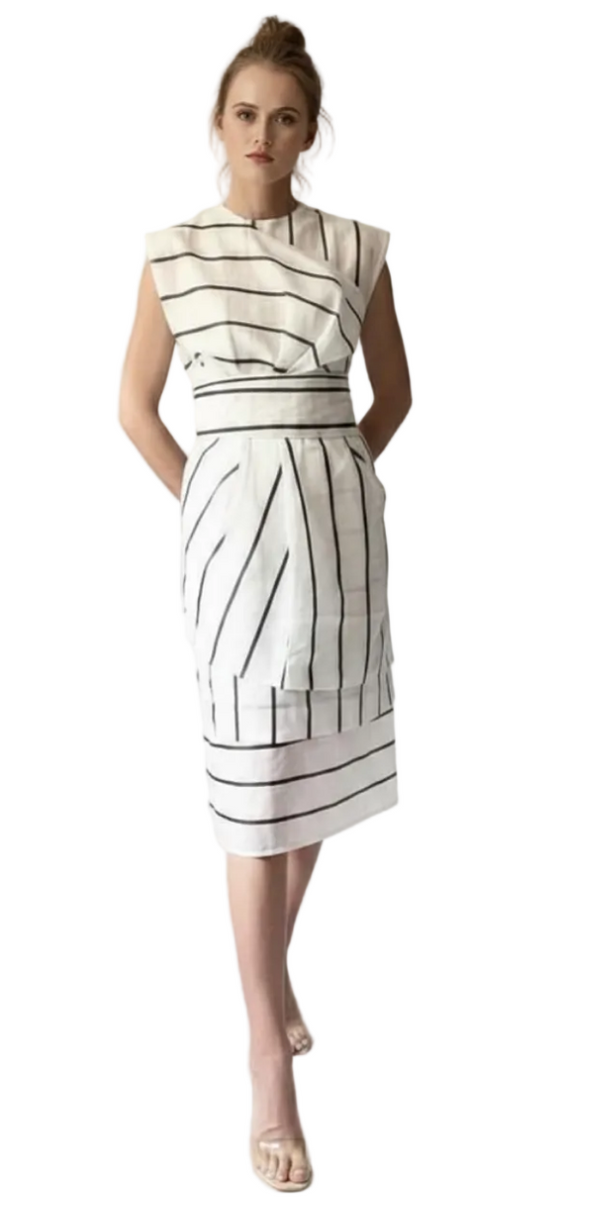 AETHER SILK DRAPED DRESS