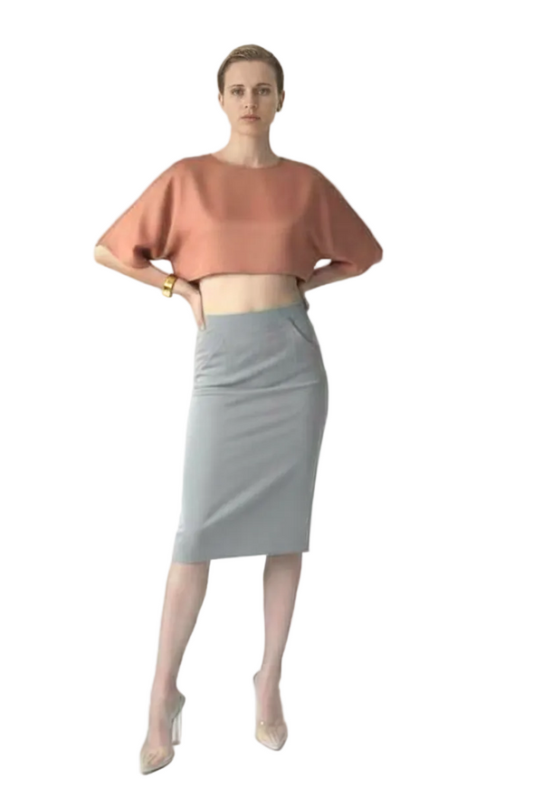 HAUTE SKIRT in AZURE SILK