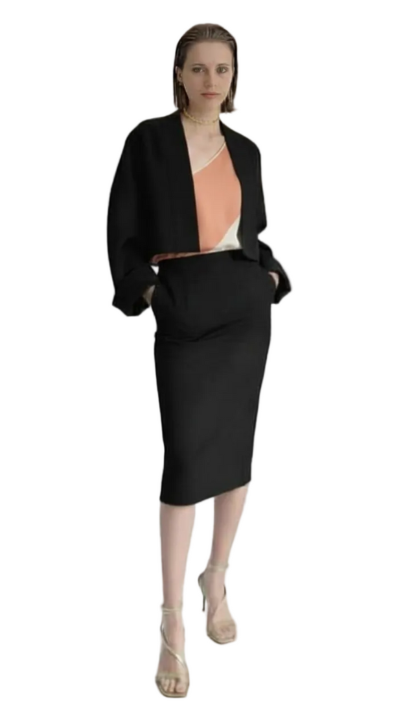 HAUTE SKIRT in BLACK SILK