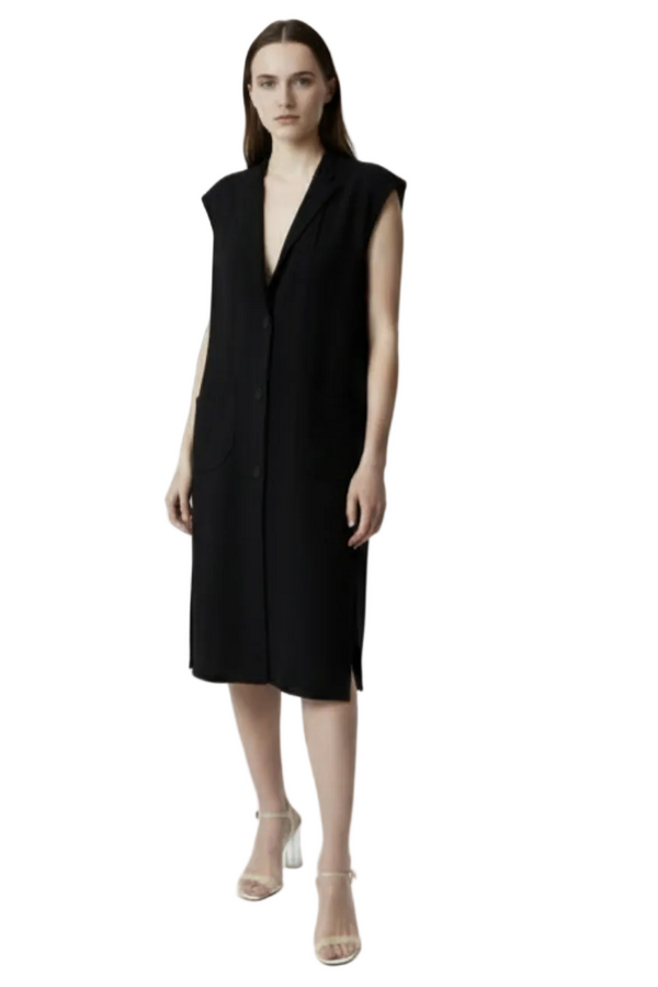 LUCIENNE VEST JACKET in BLACK SILK