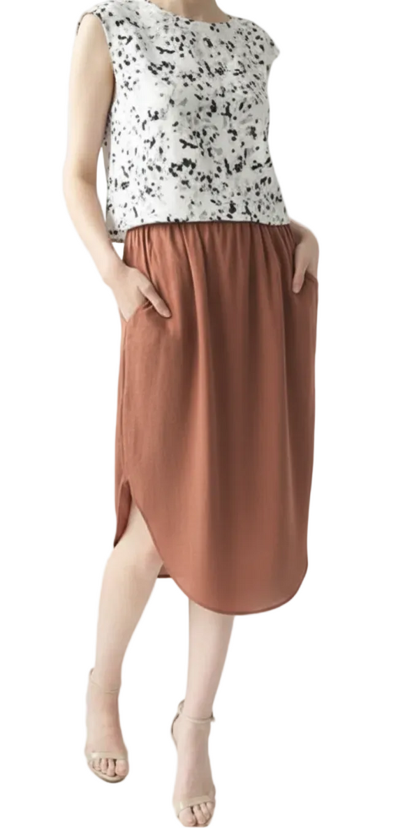 SABINE SKIRT in COPPER ROSE SILK