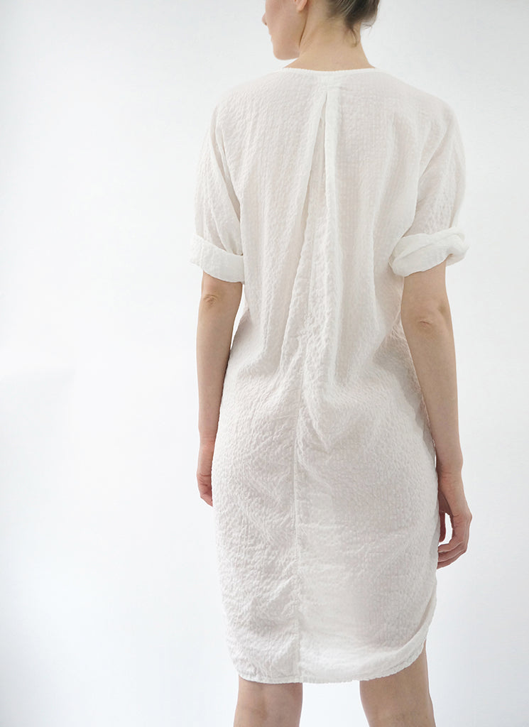 HARUKA DRESS in SILK  (Clay,  Crocus, Aquamarine,  Persimmon, Delft Blue, Chartreuse....shown in white cotton)