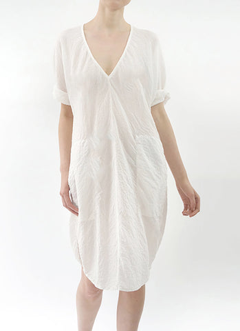 HARUKA DRESS in SILK  (Clay,  Crocus, Aquamarine,  Persimmon, Delft Blue, Chartreuse....shown in white cotton)