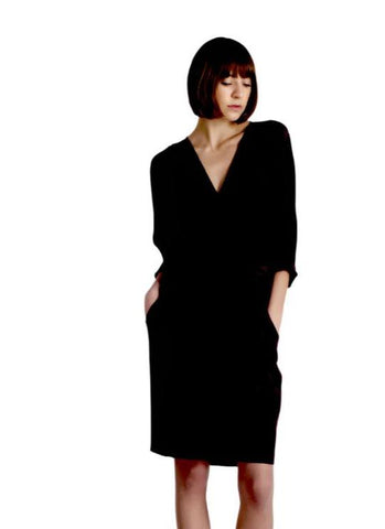 BIANCA DRESS (BLACK) SILK SALE