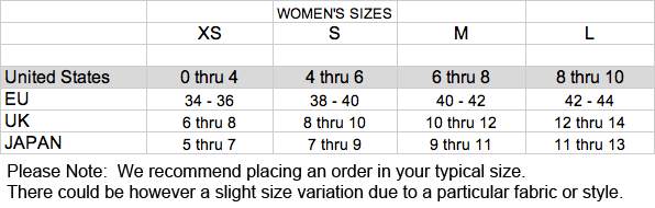 HENGSTNYC Size Chart